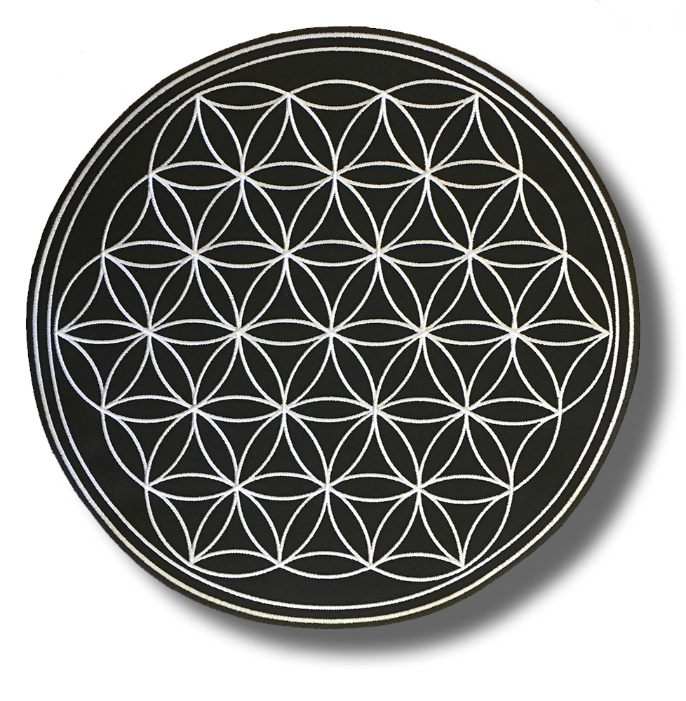 Flower of life  7" Round  Patch Embroidered customized color 