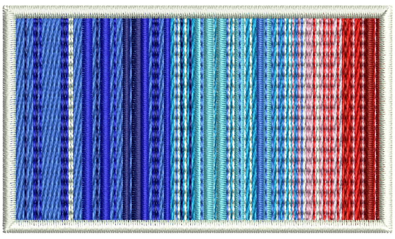 Warming stripes - embroidered patch 7x4 CM | Patch-Shop.com
